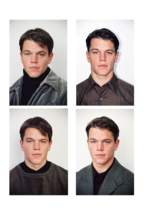 Portraits d'identités de l'acteur Matt Damon.