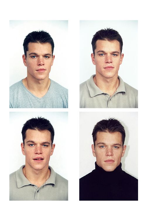 Portraits d'identités de l'acteur Matt Damon.